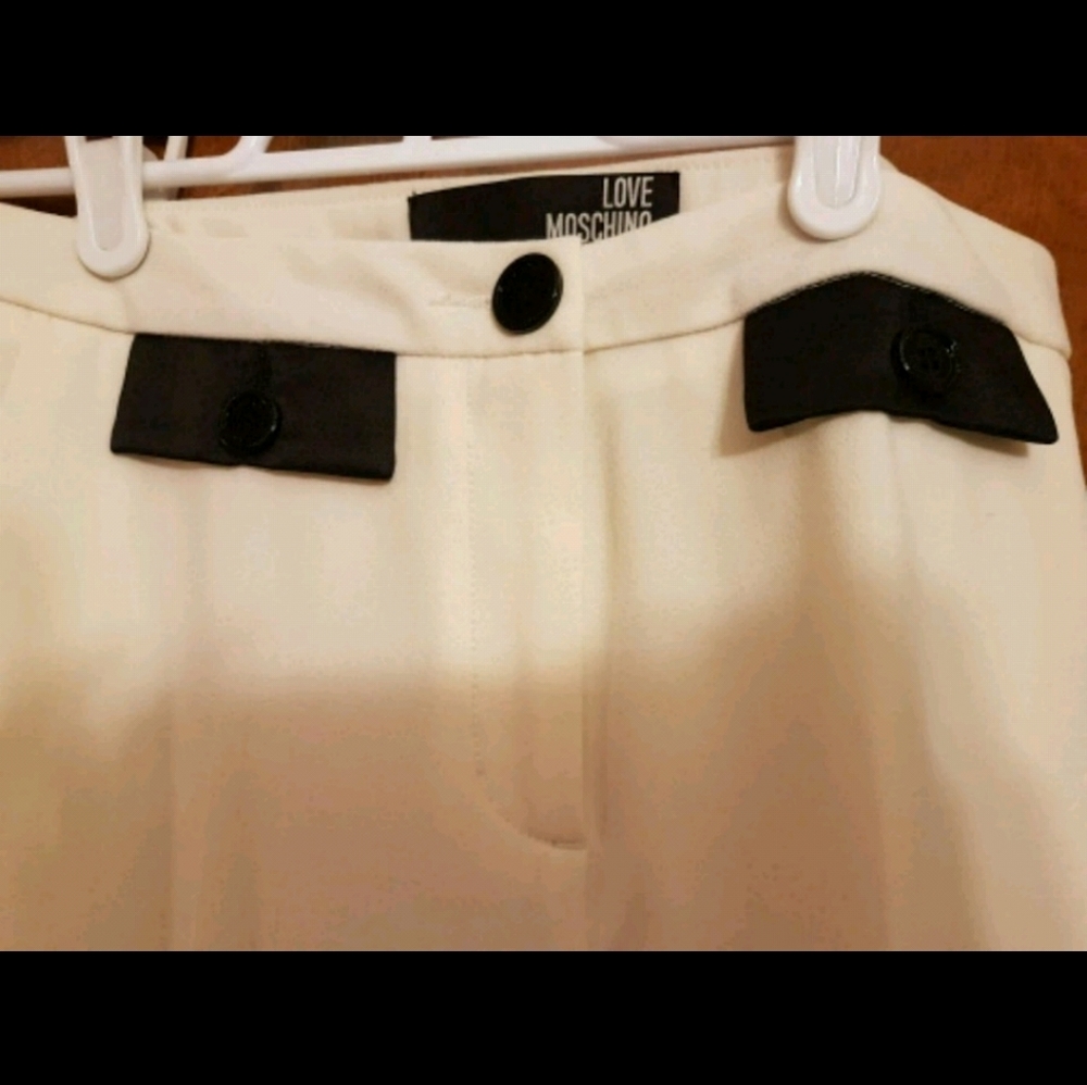 Women's Moschino White Tuxedo Pants